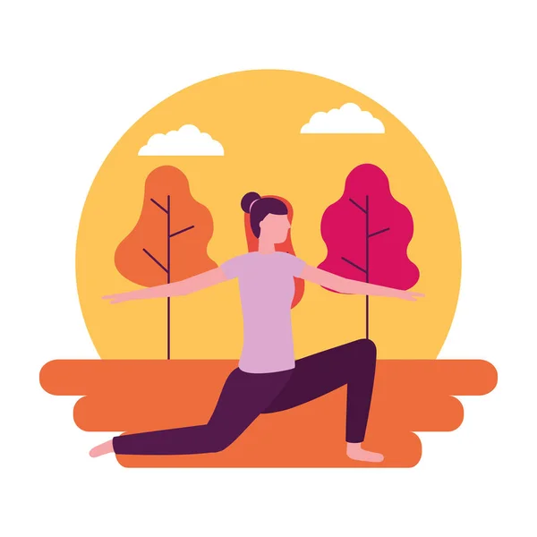 People yoga activity — Stock Vector