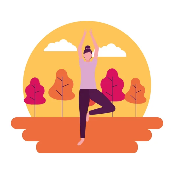Personnes activité de yoga — Image vectorielle