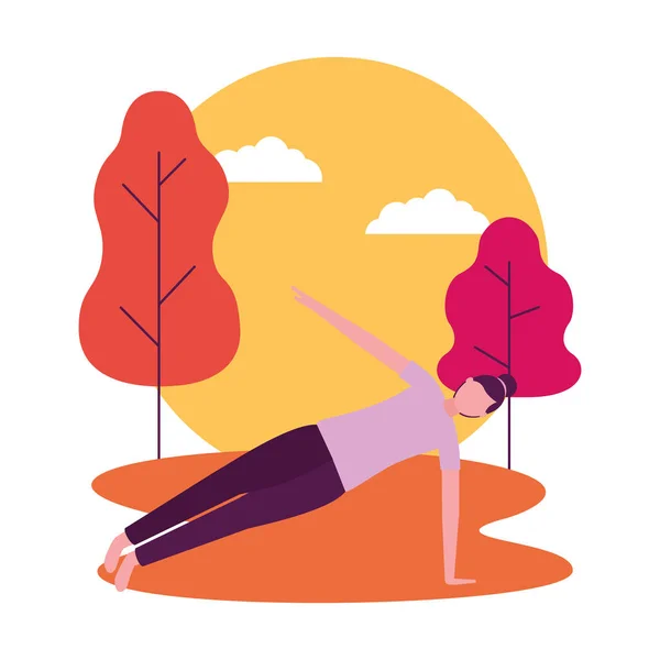 Gente actividad de yoga — Vector de stock