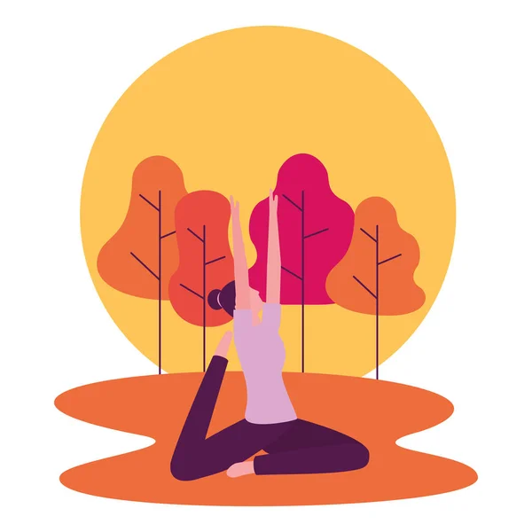 Personnes activité de yoga — Image vectorielle