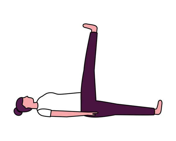 Mujer practicando yoga fondo blanco — Archivo Imágenes Vectoriales
