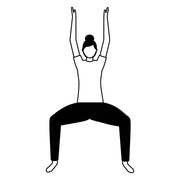 Žena cvičí jógu bílé pozadí — Stockový vektor