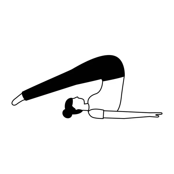 Mujer Practicando Yoga Fondo Blanco Vector Ilustración — Archivo Imágenes Vectoriales