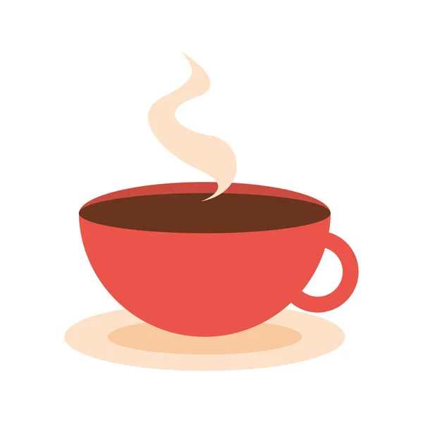 Xícara de café quente no fundo branco — Vetor de Stock