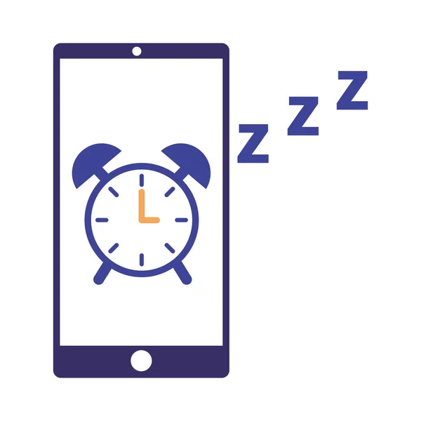 Mobile clock alarm sleep app — Stock Vector