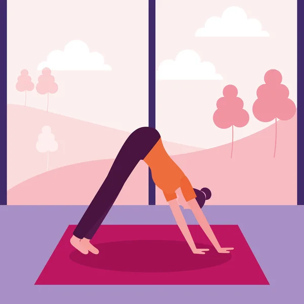 Gente actividad de yoga — Vector de stock