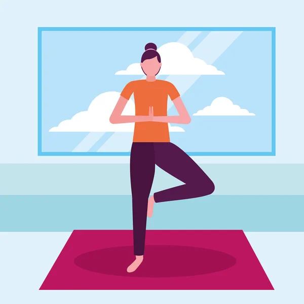 Menschen Yoga Aktivität — Stockvektor