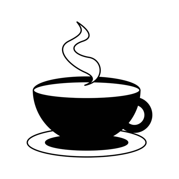 Horký šálek kávy na bílém pozadí — Stockový vektor