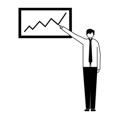 işadamı gösteren sunu kurulu grafik