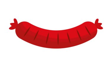 beyaz arkaplanda sosis