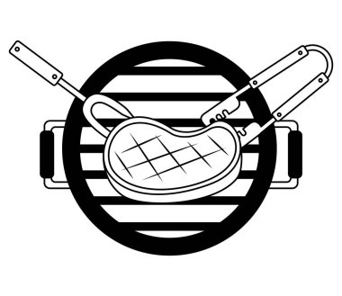 Mangal Barbekü eti biftek çatal ve maşa