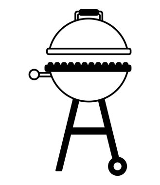 Beyaz arka plan üzerinde Barbekü ızgara