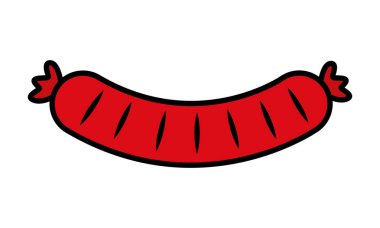 beyaz arkaplanda sosis