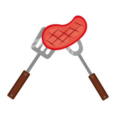 çatal ve spatula ile eti biftek