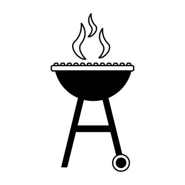 Barbekü ızgara dumanı sıcak beyaz arka plan