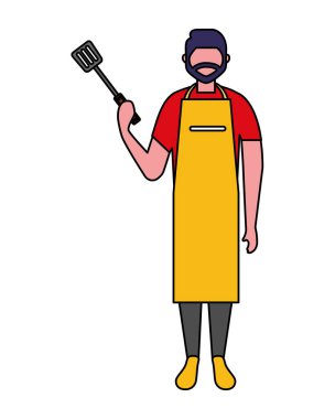 önlük ve spatula kap adamla