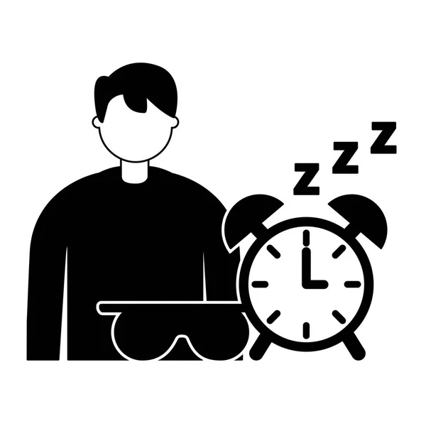 Üzletember, a spleep ébresztőóra — Stock Vector