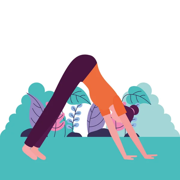 Persone attività yoga — Vettoriale Stock