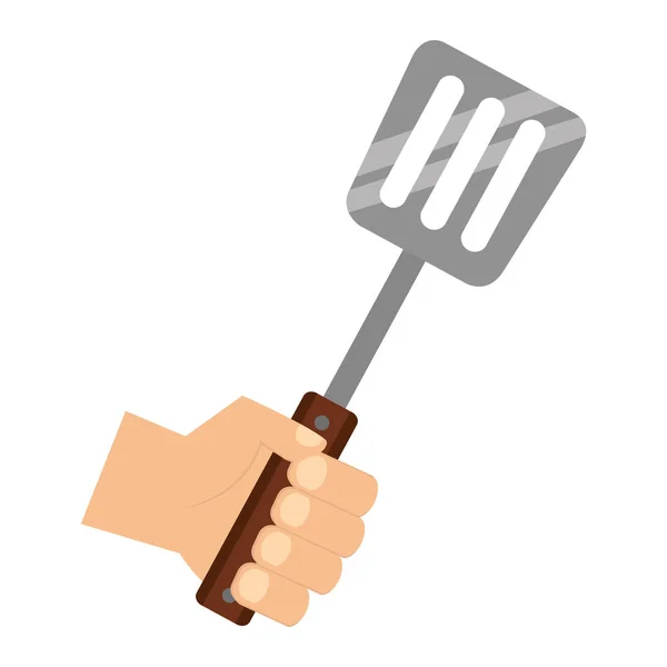 Hand holding spatula — Stock Vector