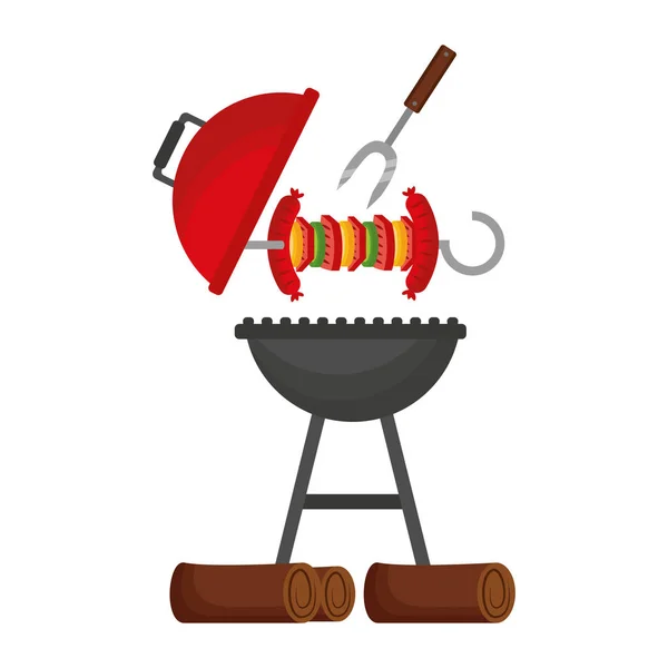 Grill barbecue skewer and fork — Stock Vector