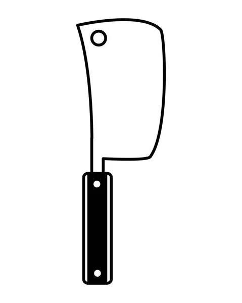 Meat cleaver utensil kitchen — Stock Vector