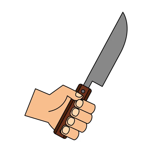 Hand holding knife — Stock Vector