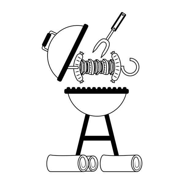Grill grillspett och gaffel — Stock vektor