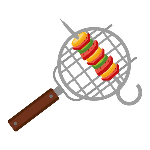 Kebab on barbecue grill food — Stock Vector