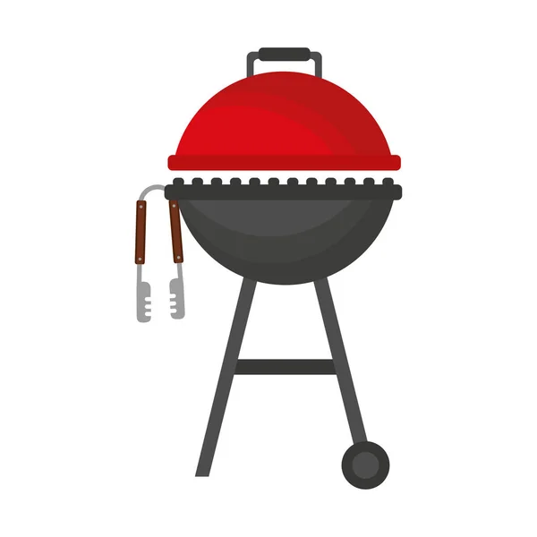 Barbecue grill and tongs equipment — Stock Vector