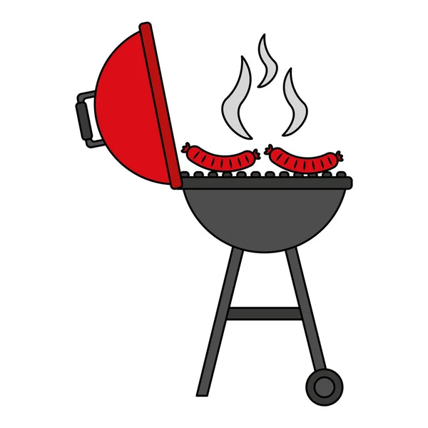 Salchichas a la parrilla barbacoa — Vector de stock