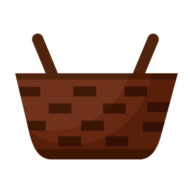 Beyaz arkaplanda hasır sepet