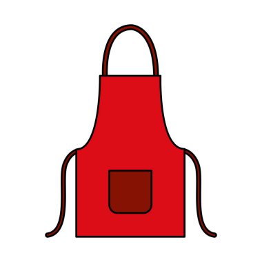 beyaz zemin üzerine kırmızı önlük