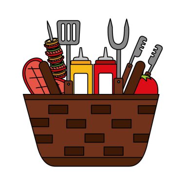 hasır sepet Barbekü Soslar kebap et