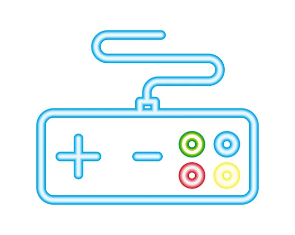 Neón videojuego — Vector de stock