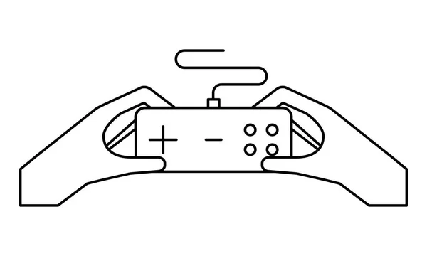 Manos sosteniendo el control — Vector de stock