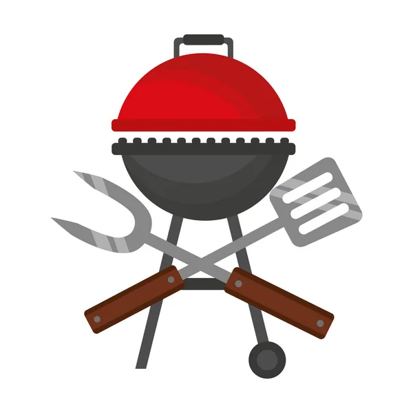 Spatule et fourchette pour barbecue — Image vectorielle