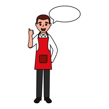 önlük şef specch kabarcık giyen adam