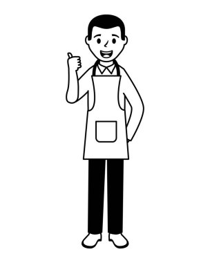 mutfak önlüğü adamla