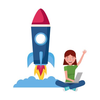 Dizüstü roket eğitim okulu kadınla