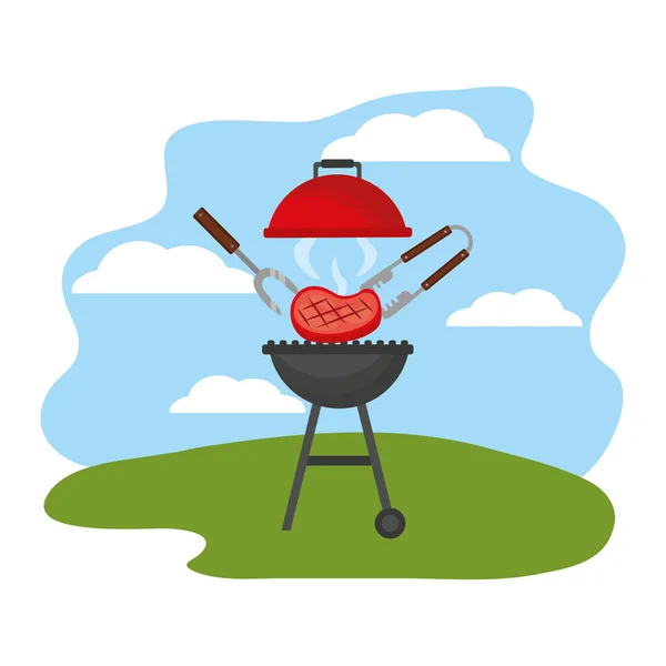 Grill Grillsteak Picknick — Stockvektor