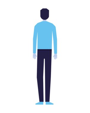 adam karakter ayakta beyaz arka plan üzerinde