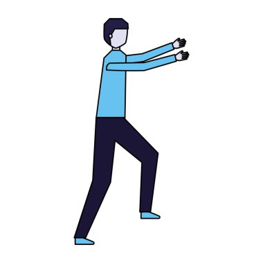 adam karakter ayakta beyaz arka plan üzerinde