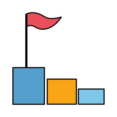 iş grafik çubuğu bayrak ile