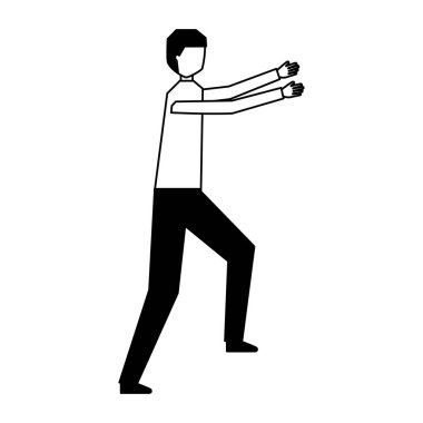 adam karakter ayakta beyaz arka plan üzerinde