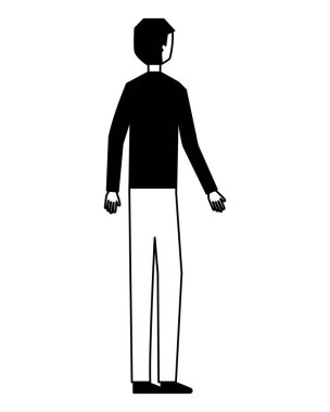 adam karakter ayakta beyaz arka plan üzerinde