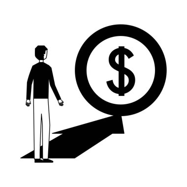 işadamı ile para sikke arrrow