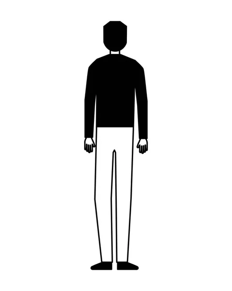 Adam karakter ayakta beyaz arka plan üzerinde — Stok Vektör