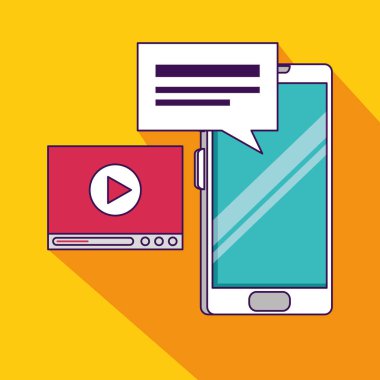 Smartphone teknoloji ile sohbet kabarcık ve video