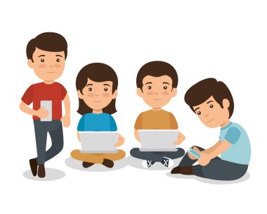 Çocuk akıllı telefon ve dizüstü eğitim teknolojisi ile