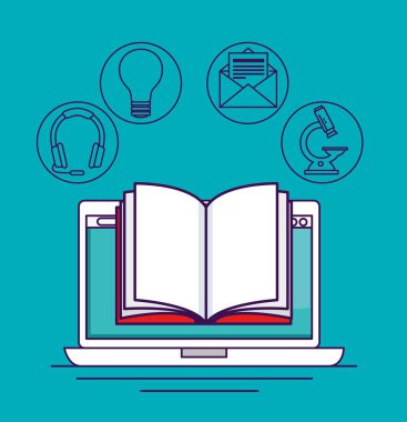 dijital kitap bilgi teknolojisiyle dizüstü bilgisayar
